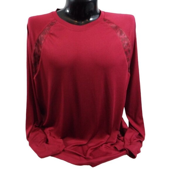 Reebok Red Crew Neck Athletic Pullover Long Sleeve T-Shirt – Men’s Size 2XL - Picture 2 of 9